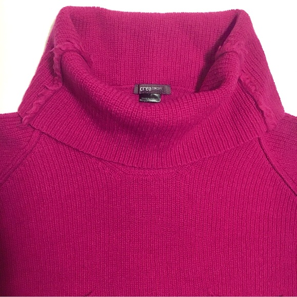 Crea Concept Cowl Neck Sweater Wool Pullover Cropped Boxy Crop Magenta Pink 40 - Picture 8 of 16